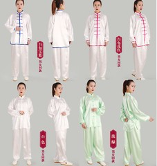 Chinese Kung Fu Tai Chi Silk Uniform Martial Arts Wushu Wing Chun Sets Unisex