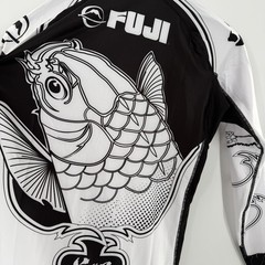 Fuji MMA BJJ Jiu Jitsu Long Sleeve LS Rashguard Rash Guard Sakana Black/White M