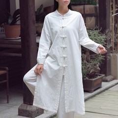 Womens Tai Chi Coat Chinese Tang Suit Tops Martial Arts Kung Fu Uniform Vintage
