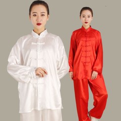 Chinese Kung Fu Tai Chi Silk Uniform Martial Arts Wushu Wing Chun Sets Unisex