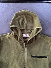 Albino & Preto Jacket Mens Medium Green BJJ Fleece Garment Hooded Full Zip
