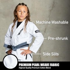 Ultra Light BJJ Gi for Kids – Brazilian Jiu Jitsu Uniform, Preshrunk Fabric, Fre