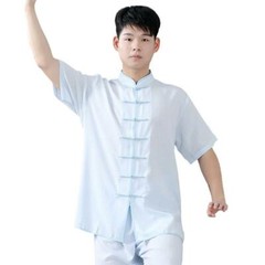 Linen Martial Arts Tai Chi Uniform Kung Fu Wingchun Suit Short Sleeves Outfit