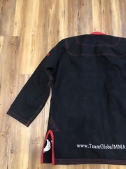 Global Martial Top And Pants Combo Mens Size A1 Black Jiu Jitsu Embroidery Adult