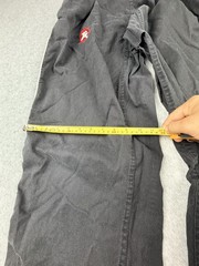 Martial Arts Training Pants Unisex Small Black White Elastic Drawstring Side