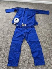 Contra Fight Gear Blue Jiu-Jitsu Gi A-2 Impose Your Will 100% Cotton White Belt