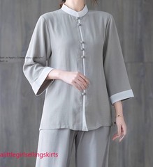 Women’s Cotton Linen Shirts +Pants Tai Chi Sets Blouse Arts Kung Fu Su Uniforms