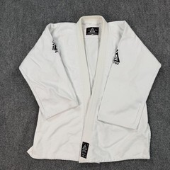 Gracie Academy Jiu-Jitsu Gi Set Mens Large 4/170 White Kimono Pants Belt Weave