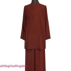 STOCK Buddhist Shaolin Monk Robe Full Set Linen Kung Fu Suit Meditation Uniforms