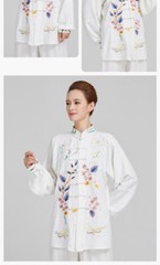 Women Tai Chi Clothes Embroidery Paste Drill Wushu Clothing Martial Art Uniform