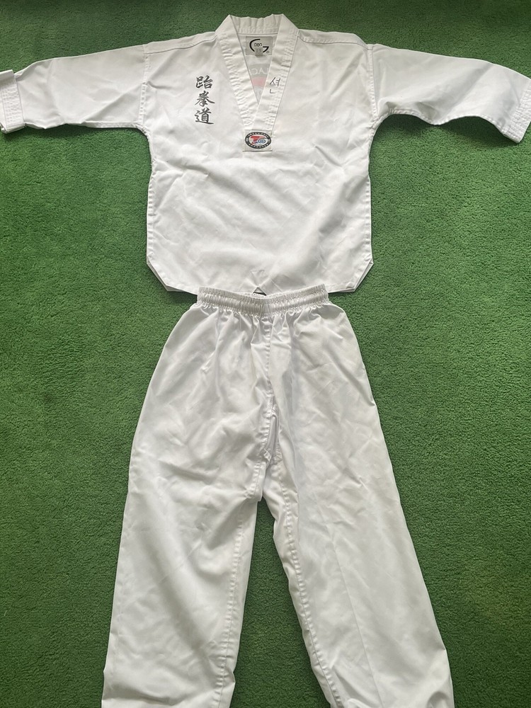 Taekwondo Gi Kids Size 1/150 White 2-Piece Used