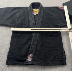 Fuji Gi Top Childrens Size C1 Black BJJ Jiujitsu Grappling Kids Youth Active