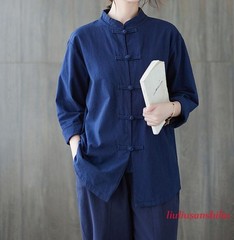 New Women’s Tai Chi Yoga Outfits Set Top+pants Martial Arts Kung Fu Linen Suit