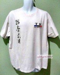 T.K Taekwondo White Tae kwondo Martial Arts T-Shirt Size XL Vintage L203