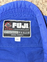 Fuji Gi Blue Kids Unisex Includes white Belt Judo BJJ Jiujitsu size 00