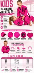 Kids Pink Brazilian Jiu Jitsu Gi with Free Belt & Bag BJJ Training Uniform Sets