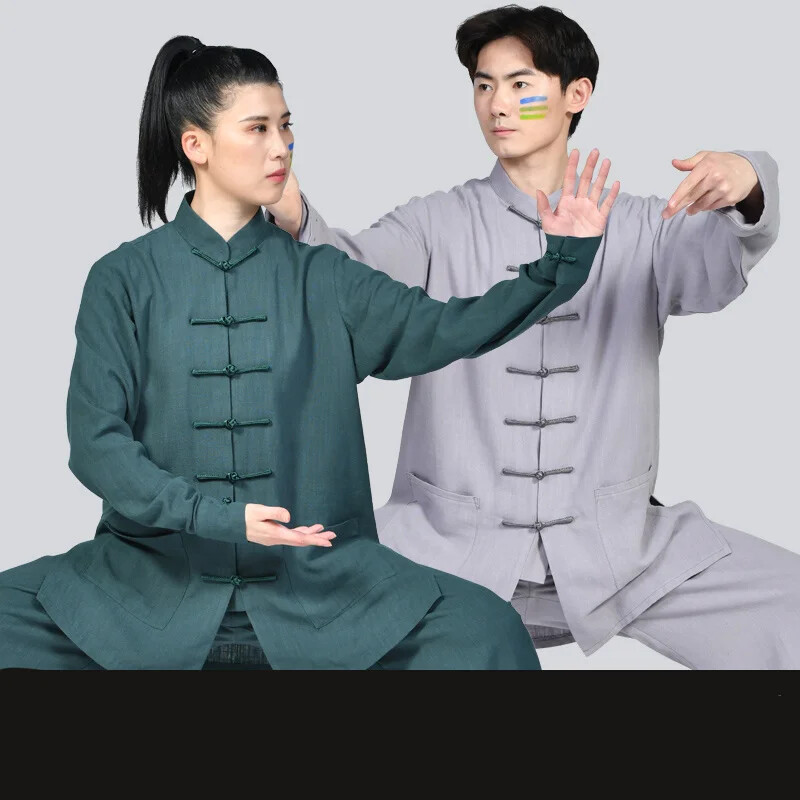 Linen And Cotton Martial Art Uniform Tai Chi Clothes Kung Fu Training Clothes