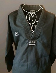 Dynamics TaeKwonDo 2 Piece Black Sz 5/190 Black Belt Club Eagle Martial Arts