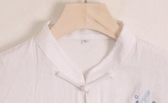 Womens Martial Arts Tai Chi Uniform Loose Kung Fu Suit Sets Flower Embroidery