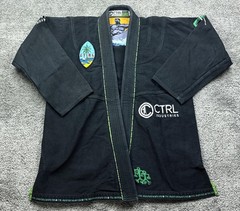 CTRL INDUSTRIES Gi Mens A1 Black Twill Jacket Pants Embroidered Set Jiu Jitsu