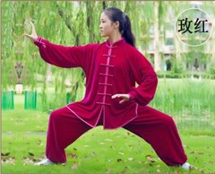 Women Men Martial Arts Uniform Yoga Tai Chi Sets Tang Kung Fu Suit Outfit Thick