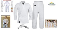 Martial Arts Karate Gi for Kids & Adults, Long Sleeve, White Polycotton Fabric