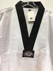 Fila Unisex Youth 2 PC Taekwondo Uniform Top & Pants Set White/Black US:14 NWT @