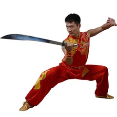 Sleeveless Kung Fu Tai Chi Uniform Martial Arts Suit Clothes Dragon Embroidery