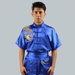 Silk Kung Fu Tai Chi Uniform Martial Arts Changquan Suit Dragon Embroidery Hot