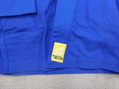 Wasuru Budo hybrid Karate/Jiu-Jitsu Blue Uniform Size 1 100% Cotton Reinforced