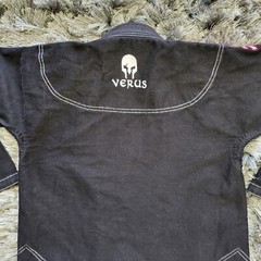 Verus Brazilian Jiu Jitsu Gi Men’s Size A00 Black Cotton Long Sleee Embroidered