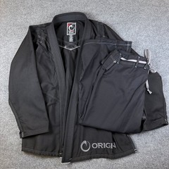 Origin Maine Jiu Jitsu Woven Gi Jacket Pants Set Black Mens A5 2XL USA Made BJJ