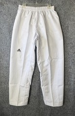 Adidas Size 190 White Taekwondo Karate Pants Martial Arts Elastic Waist NWOT