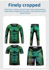 Kids Brazilian Jiu-Jitsu BJJ MMA Rashguard Shorts Set Anime Fighter DBZ
