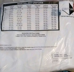 Century Martial Art Uniform White Size O