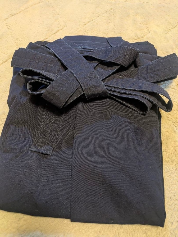 Japanese Kendo Hakama Pants Kimono Dark Blue Pleated Worn By Women