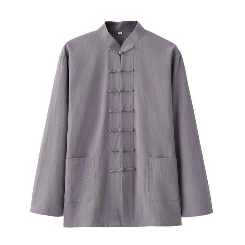 Men Traditional Chinese Tang Suit Coat Jacket Kungfu Wingchun Uniform Sportswear