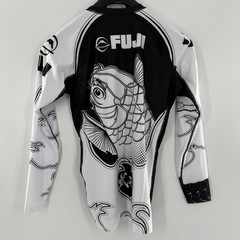 Fuji MMA BJJ Jiu Jitsu Long Sleeve LS Rashguard Rash Guard Sakana White 2XL