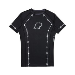 Barrier Albino And Preto Rash Guard SS & Short Set Kimono Bjj Compression MMA