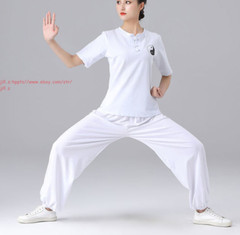 Men Women Chinese Tai Chi Uniforms Kung Fu Wushu Martial Arts Exercise Clothing