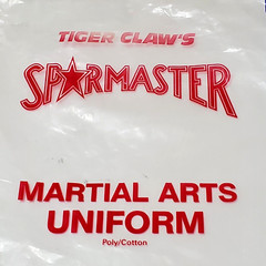 Tiger Claw Sparmaster Martial Arts Uniform Black Kids Size 0/130 White Belt Incl