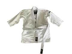 Fuji Kimono Kids Unisex Size 00 White Martial Arts Jiu Jitsu Shirt Top