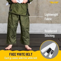 Elite Sports IBJJF Ultra Light BJJ Brazilian Jiu Jitsu Gi for Kids with Presh…