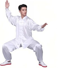 Luxurious Unisex Long Sleeve Tai Chi Uniform Set in Korean Silk – Size XX-Large