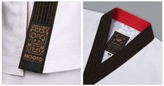 MOOTO Geum Gang Grand Master Uniform (Black-Neck) Open Uniform Instructor Dobok