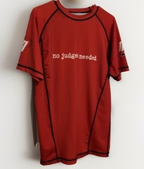 MMA BJJ Jiu Jitsu Short Sleeve Rashguard Black/Red No Judges Needed Shirt