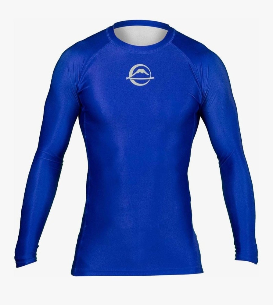 Fuji Sports Baseline IBJJF Ranked BJJ Jiu Jitsu Long Sleeve LS Rashguard – Blue