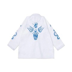 Albino and Preto Year of the Snake White Jiu Jitsu Gi Uniform BJJ 450 with bag