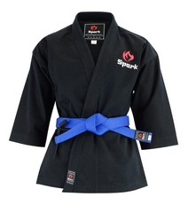 Karate Uniform Gi Set Adult Kids White Black Martial Arts Suit + Belt Uk Seller
