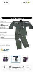 Zafco Green Jiu Jitsu BJJ Gi Size K-0 Boys Girls White Belt New In Bag